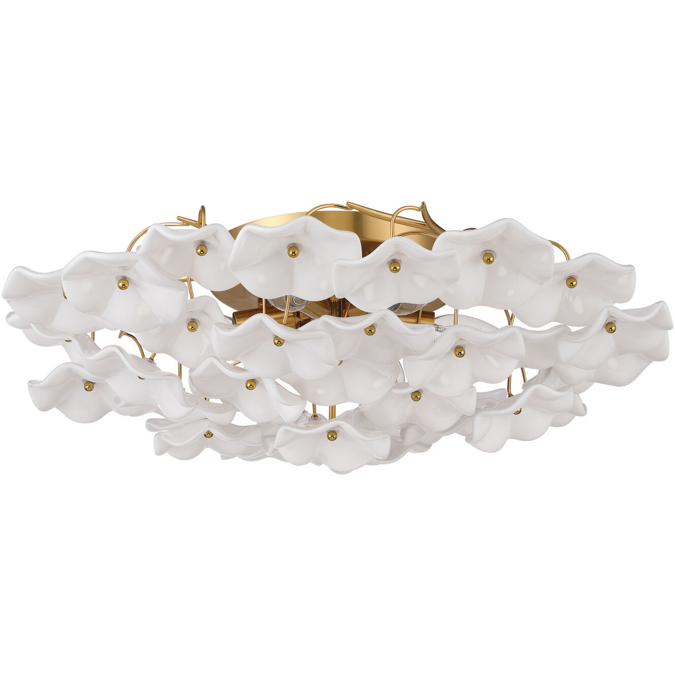 Esme 6 Light 22.5 inch Aged Brass Semi Flush Ceiling Light