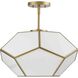Latham 3 Light 18 inch Vintage Gold Semi-Flush Mount Ceiling Light