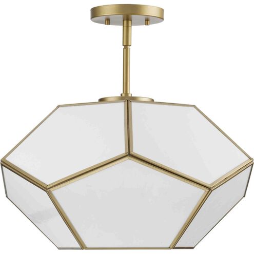 Latham 3 Light 18 inch Vintage Gold Semi-Flush Mount Ceiling Light