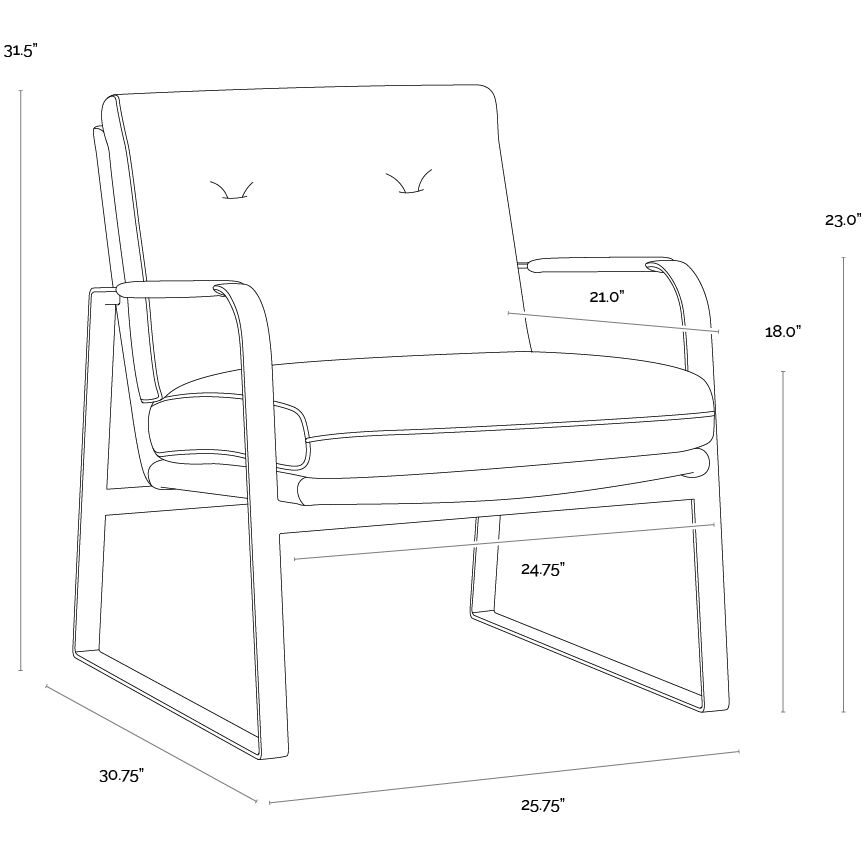 Sterling Missouri Stone Leather Lounge Chair