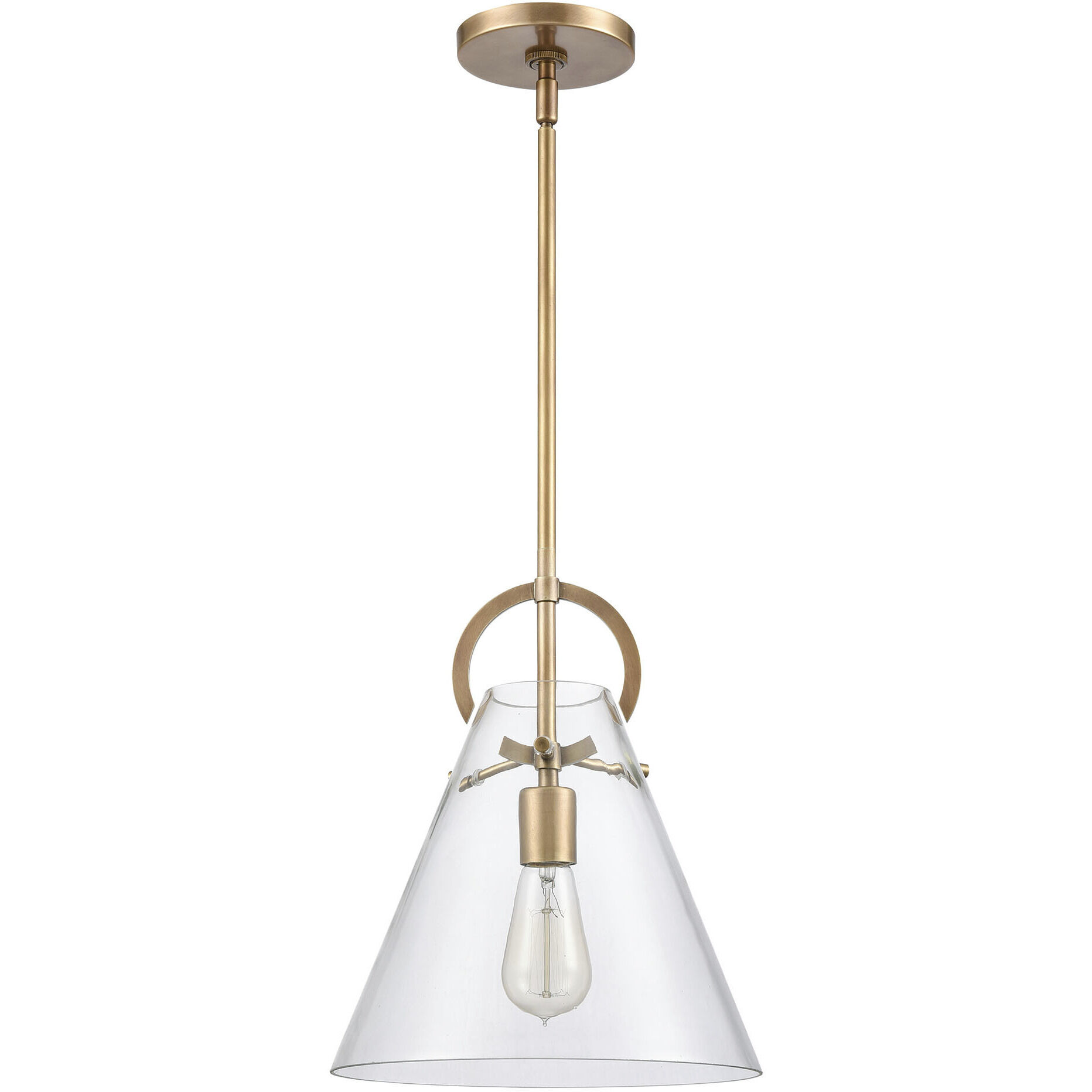 Gabby 1 Light 11 inch Brass Mini Pendant Ceiling Light
