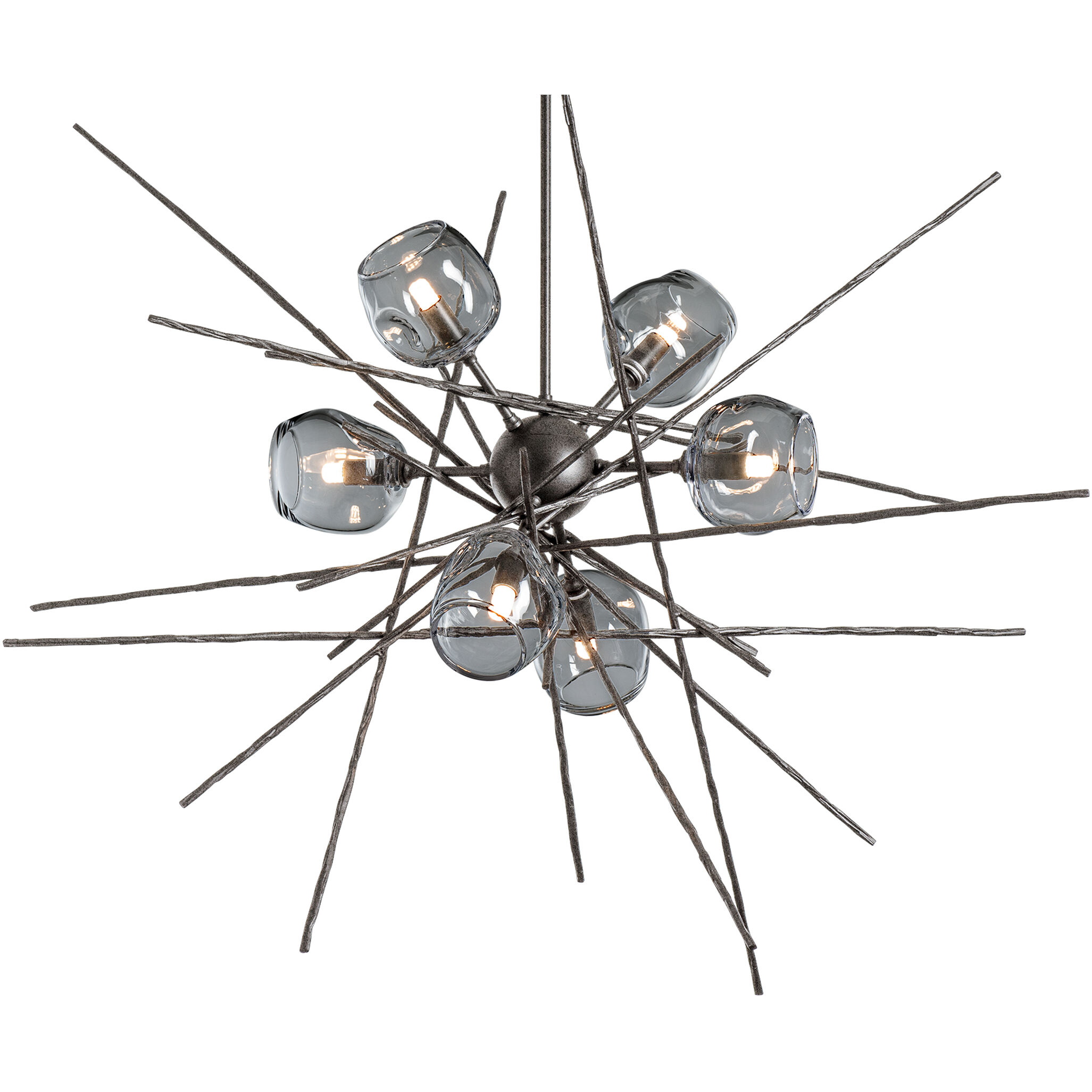 Griffin 6 Light 39.2 inch Natural Iron Pendant Ceiling Light in Cool Grey