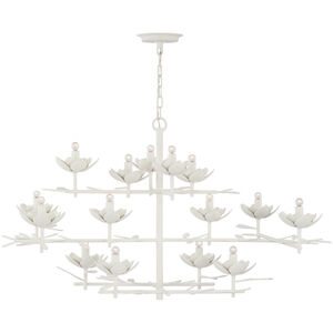 Julie Neill Clementine LED 48 inch Plaster White Low Wide Tiered Chandelier Ceiling Light