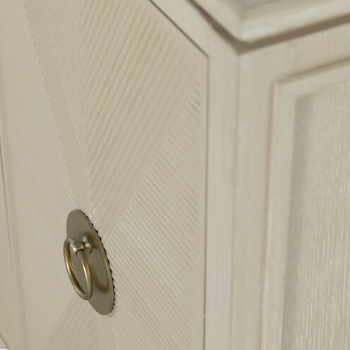 Strella Stainless Champagne / Cerused White Cabinet