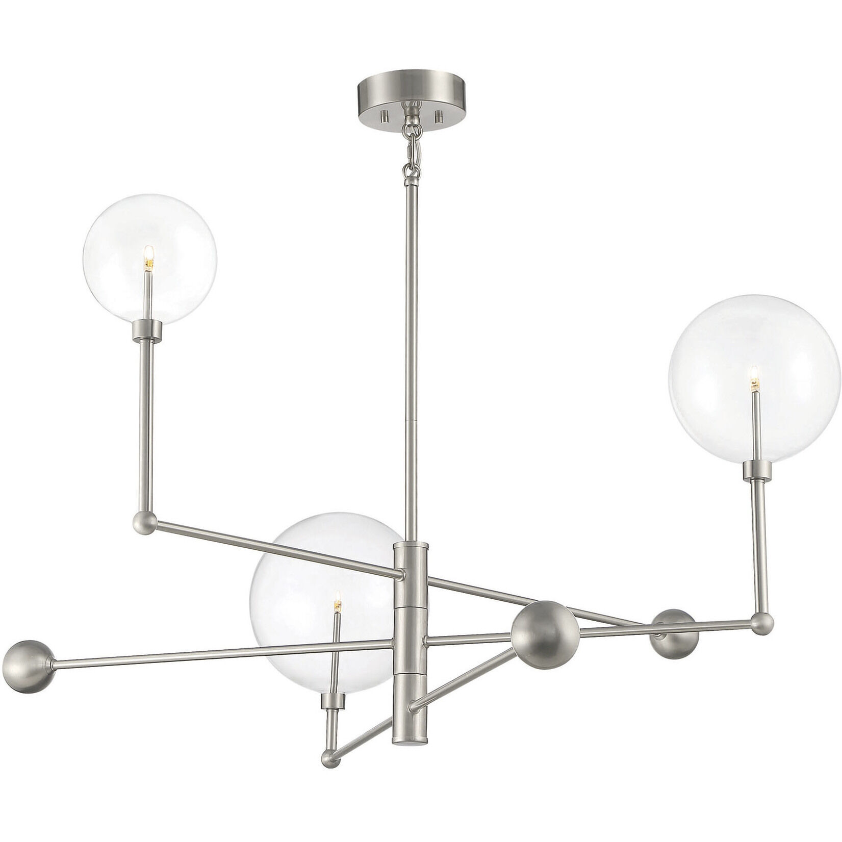 Modern LED 46 inch Brushed Nickel Chandelier Ceiling Light