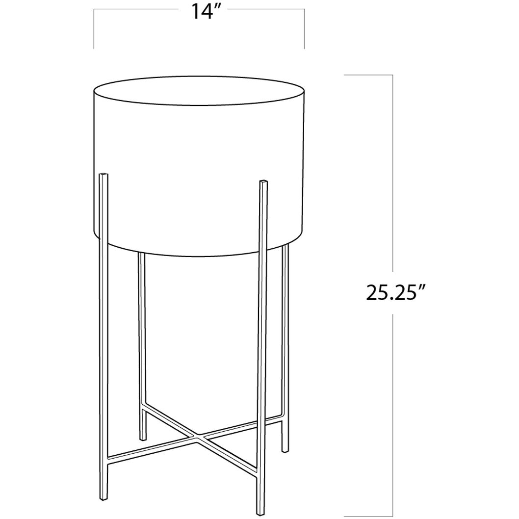 Drum 25.25 X 14 inch Antique Brass Side Table, Drum