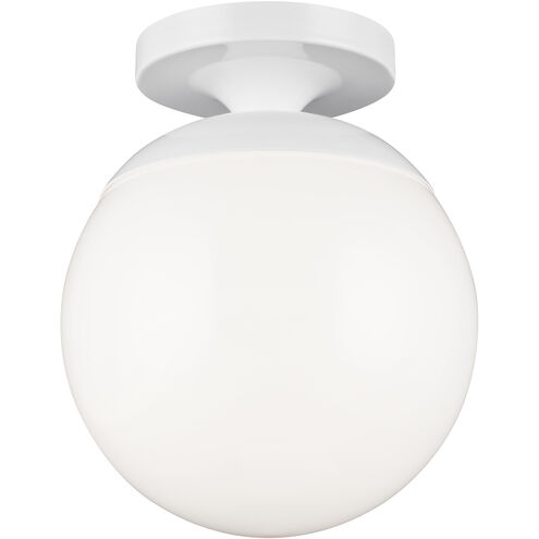 Leo - Hanging Globe 1 Light 8 inch White Semi-Flush Mount Ceiling Light