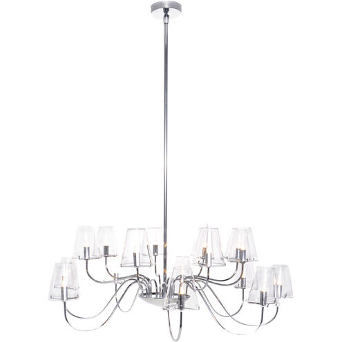 Chic 16 Light 39.5 inch Polished Chrome Chandelier Ceiling Light