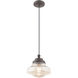 Art Glass 1 Light 9 inch English Bronze Mini Pendant Ceiling Light