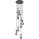 Owego 9 Light 19.25 inch Matte Black Multi Pendant Ceiling Light in Light Smoke Glass