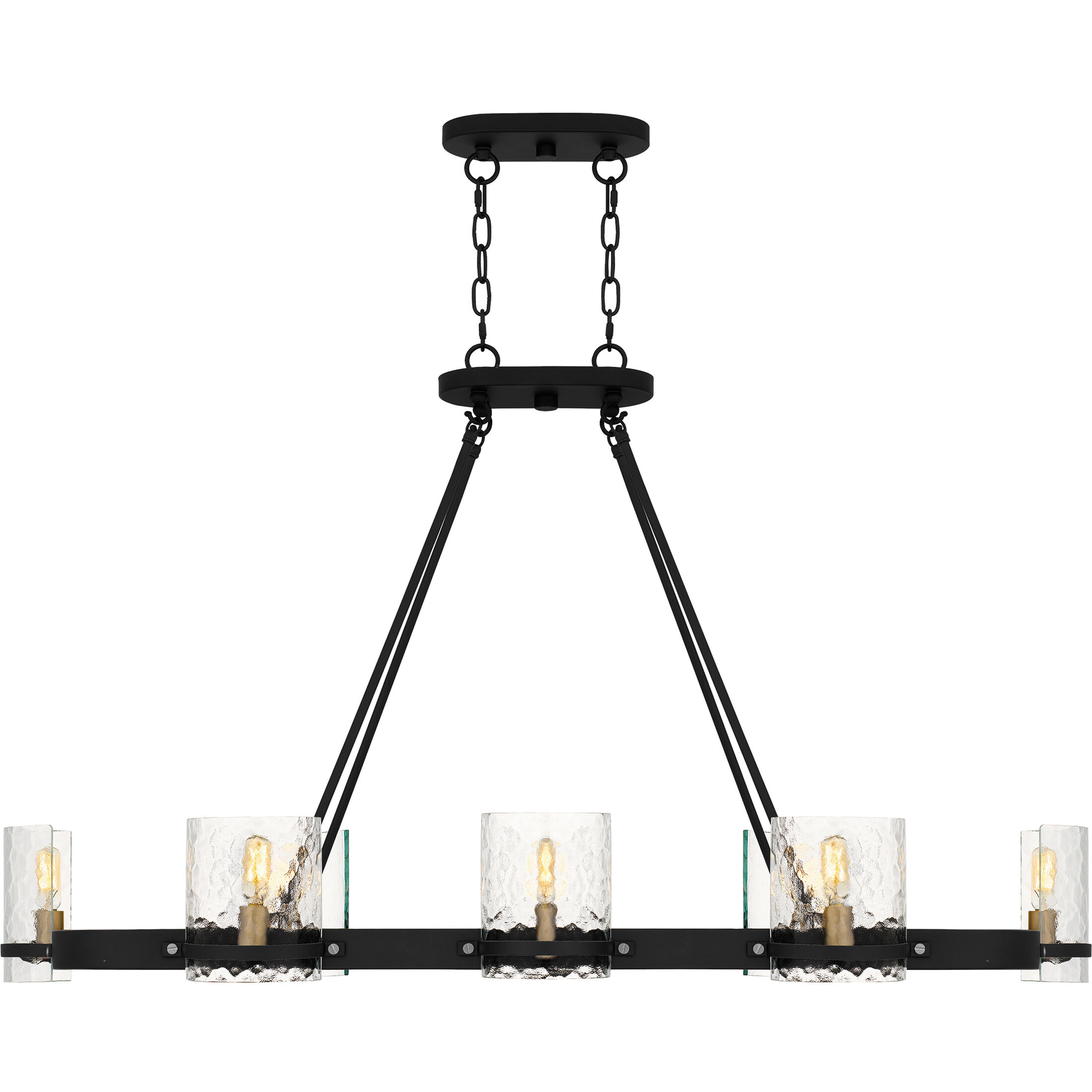 Gloucester 8 Light 42 inch Matte Black Linear Chandelier Ceiling Light, Medium