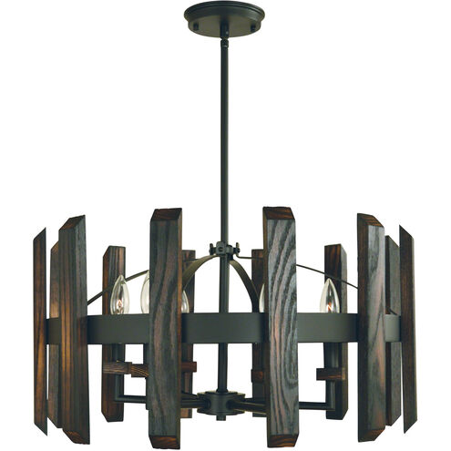 Modern Farmhouse 6 Light 23 inch Matte Black Dining Chandelier Ceiling Light