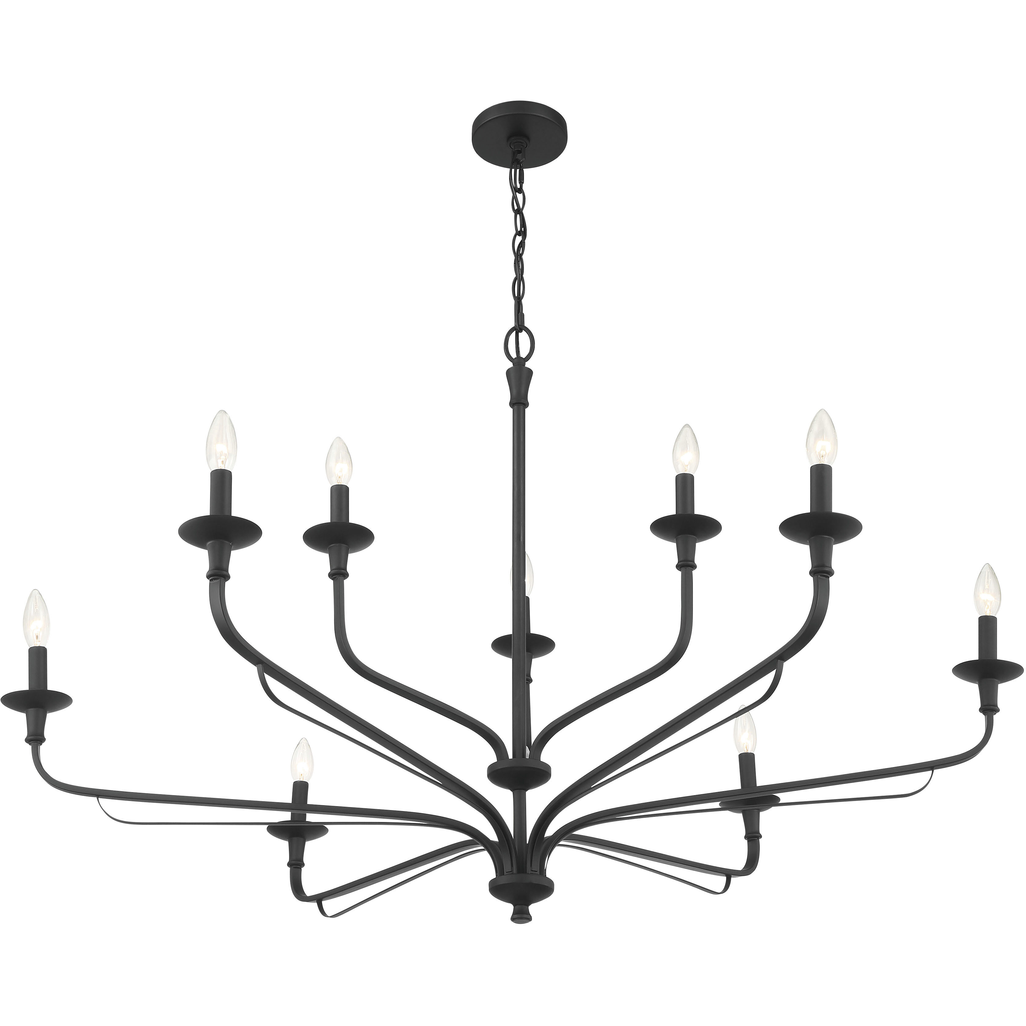 Velena 9 Light 47.25 inch Dark Matte Black Chandelier Ceiling Light