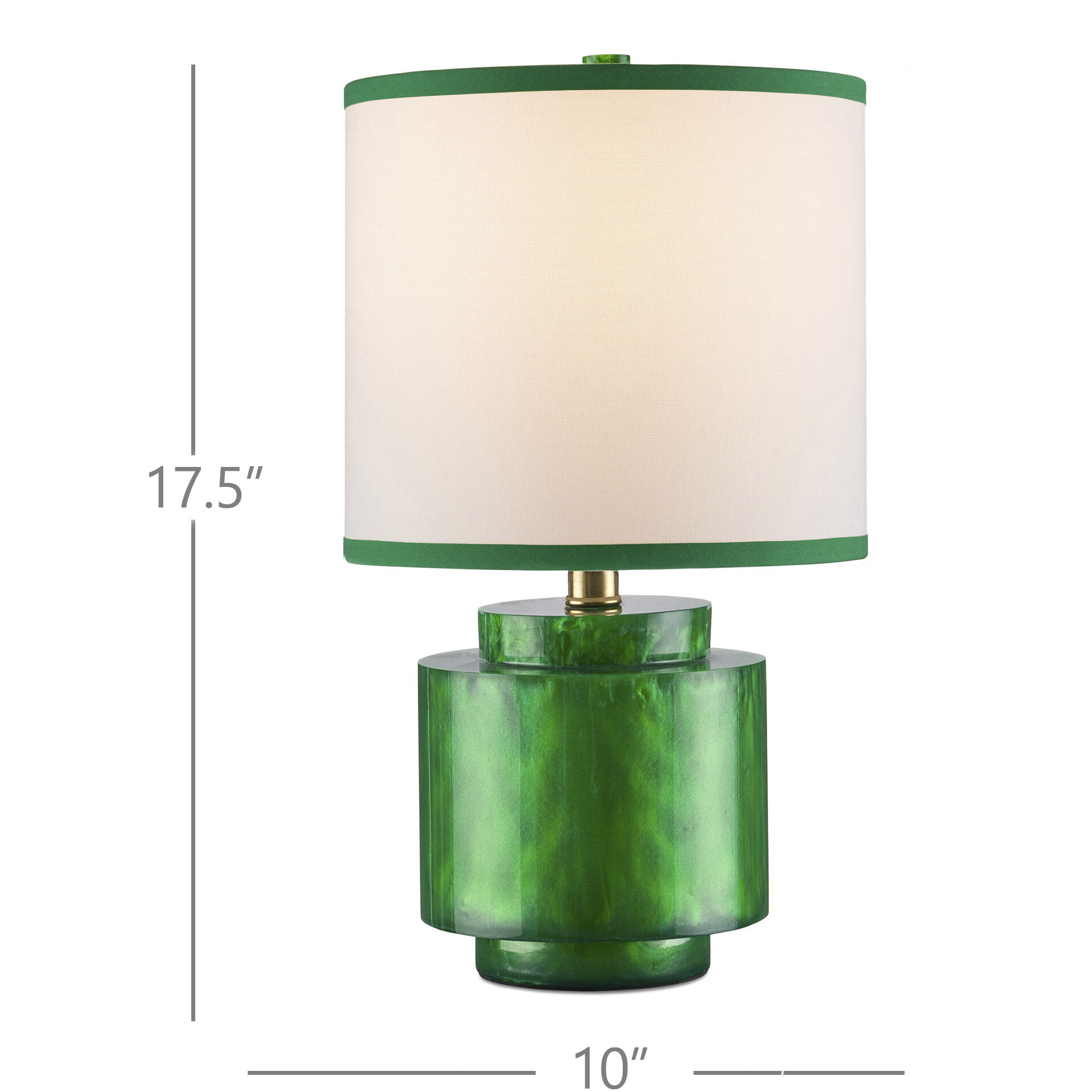 Beryl 17.5 inch 100 watt Green Swirl Table Lamp Portable Light