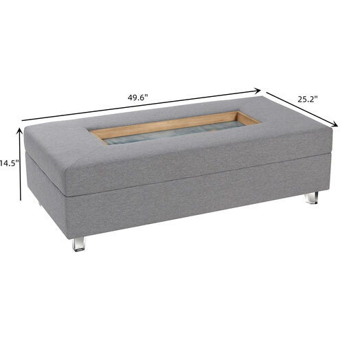 Austin Allen James 49.6 X 25.2 inch Gray and Clear Coffee Table