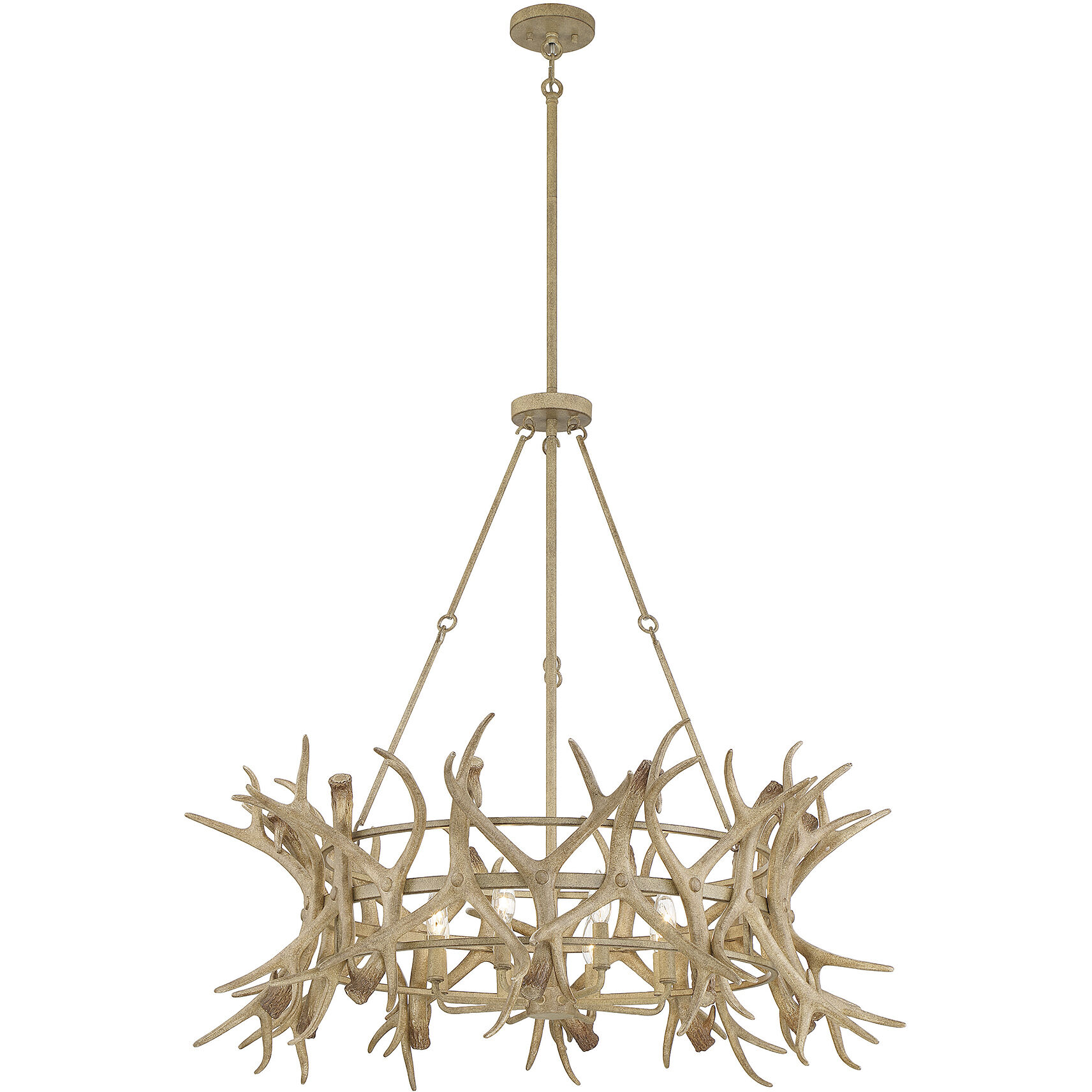 Daniels 8 Light 40 inch Natural Antler Chandelier Ceiling Light