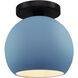 Radiance LED 10 inch Sky Blue and Matte Black Semi Flush Ceiling Light