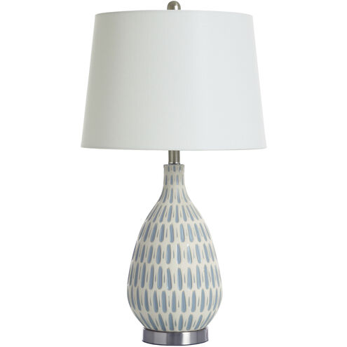 Marissa 28 inch 150.00 watt Blue and Beige Table Lamp Portable Light in Cream