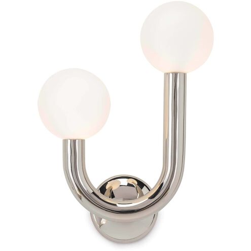 Happy LED 11.25 inch Polished Nickel Wall Sconce Wall Light, Left Side