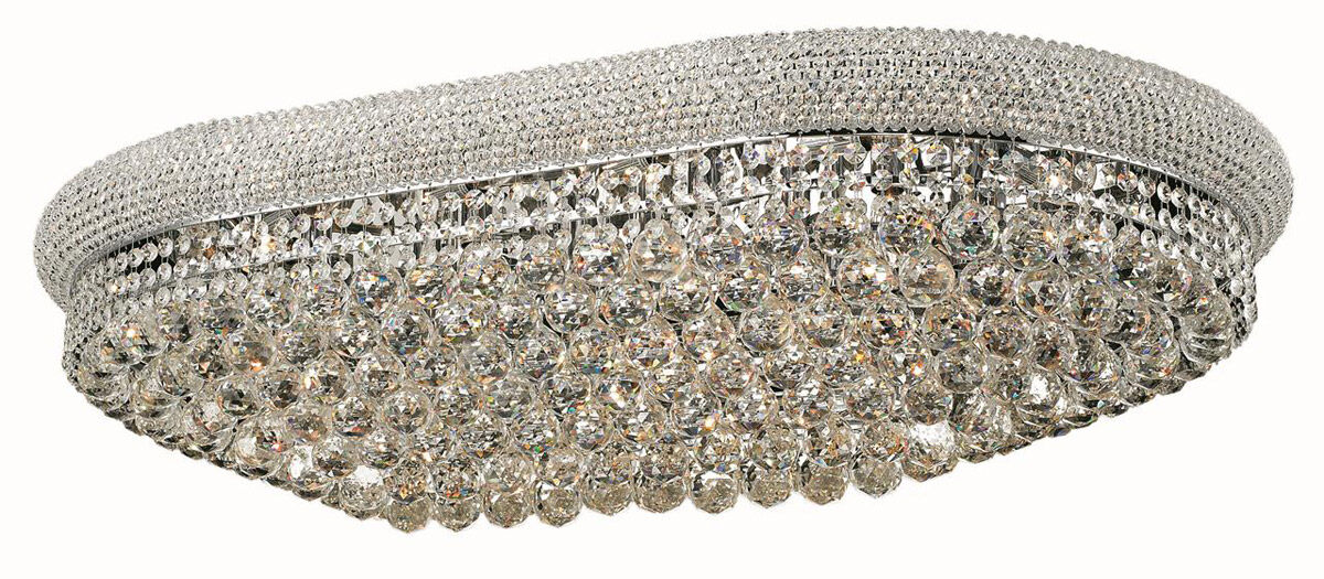 Primo 24 Light 24 inch Silver and Clear Mirror Flush Mount Ceiling Light in Royal Cut