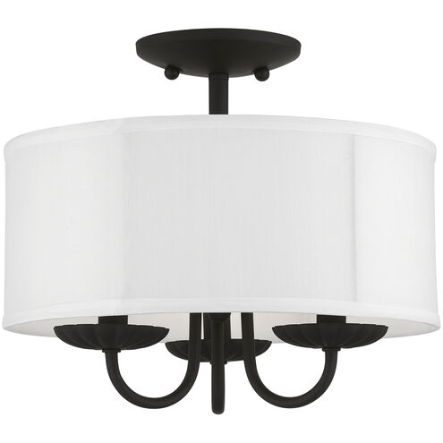 Brookdale 3 Light 13 inch Black Semi-Flush Mount Ceiling Light
