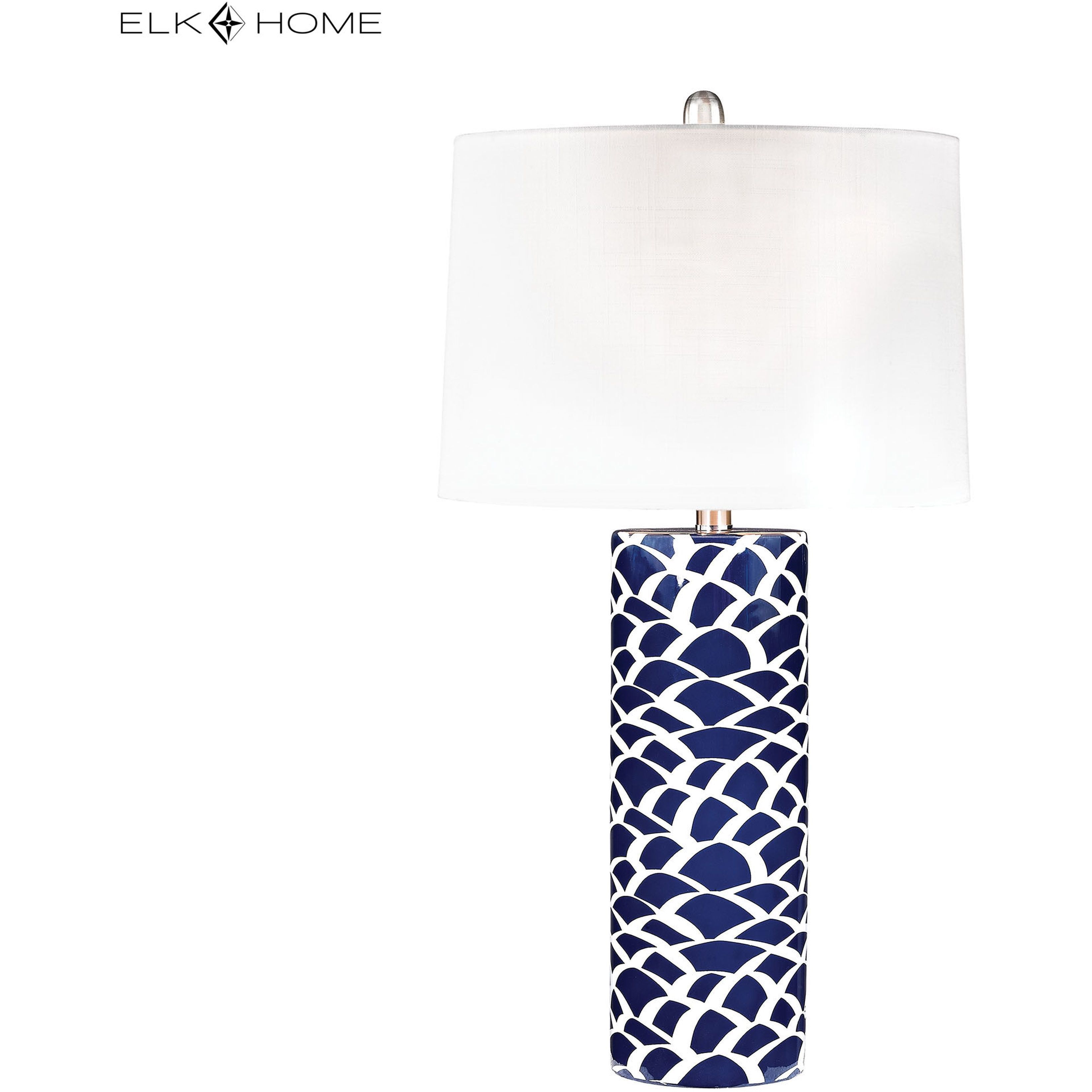 Scale Sketch 28 inch 100 watt Navy with White Table Lamp Portable Light