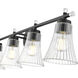 Belle 5 Light 42 inch Matte Black Bath Vanity Light Wall Light