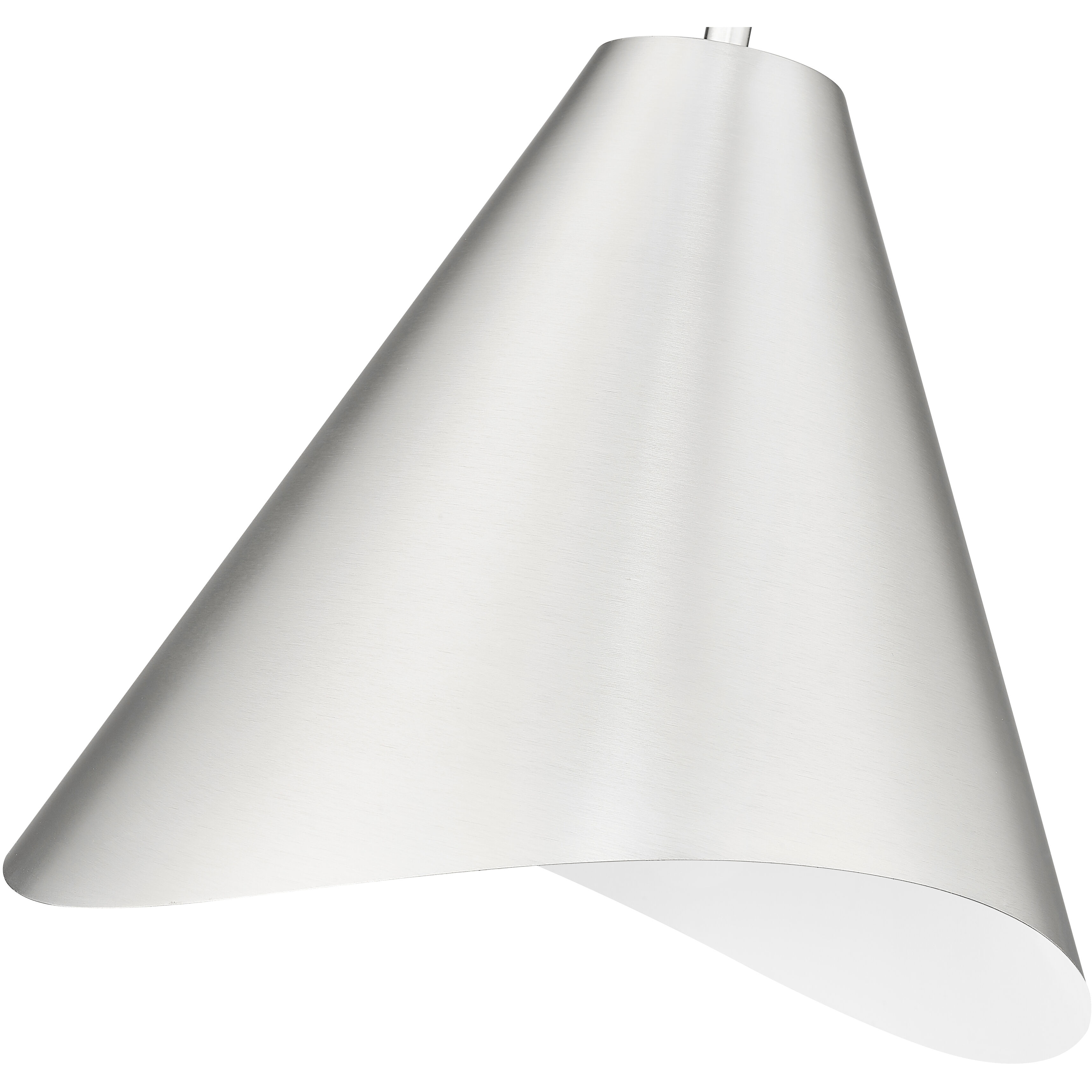 Aria 1 Light 12 inch Brushed Nickel Pendant Ceiling Light in Brushed Nickel & Inner White