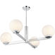 Modern 4 Light 38 inch Chrome Chandelier Ceiling Light