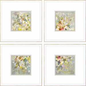 Strings of Lights Gray and Blue and Pink and Yellow Framed Art
