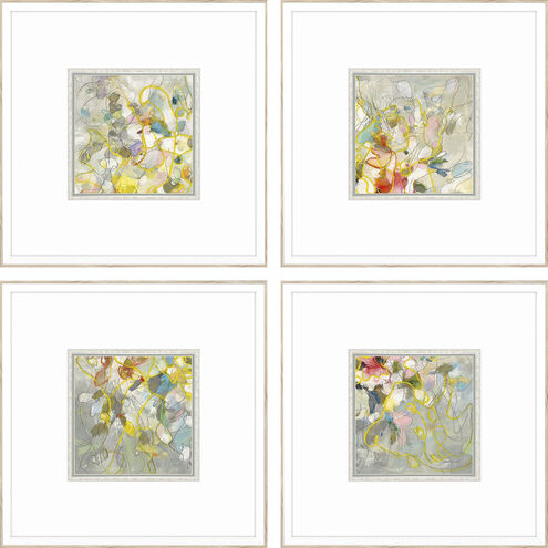 Strings of Lights Gray and Blue and Pink and Yellow Framed Art