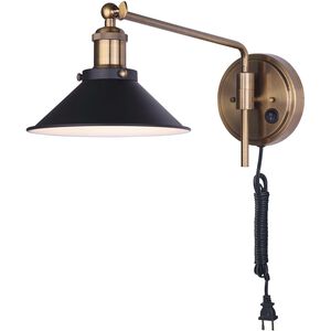 Madison 1 Light 8 inch Black and Gold Wall Light