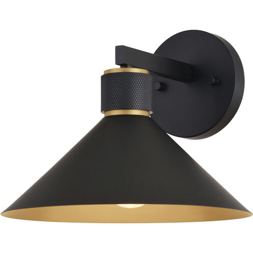 Dunbar LED 8.5 inch Matte Black and Gold Outdoor Wall