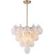 Globo LED 25 inch Brass Chandelier Ceiling Light in Milky White