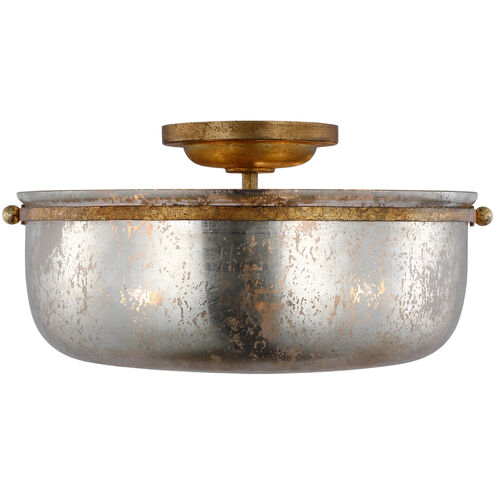 Chapman & Myers Lorford LED 15.5 inch Gilded Iron Semi-Flush Ceiling Light, Medium