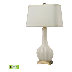 Major 34 inch 9.50 watt White with Aged Brass Table Lamp Portable Light