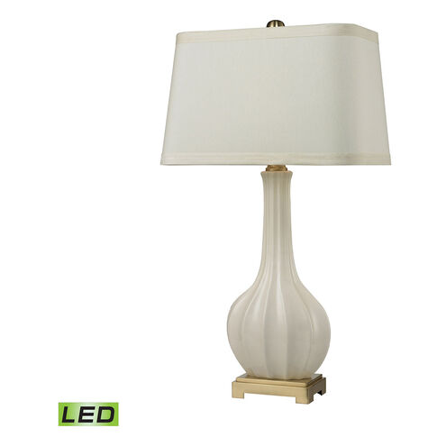 Major 34 inch 9.5 watt White with Aged Brass Table Lamp Portable Light