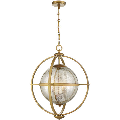 Pearl 3 Light 21 inch Warm Brass Pendant Ceiling Light