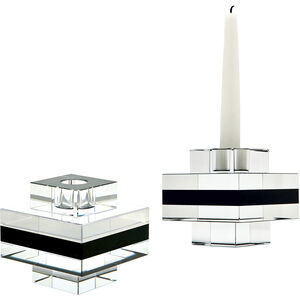 Tuxedo Crystal 3.5 X 3 inch Candleholders, Square