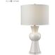 White Ceramic 28 inch 150 watt Gloss White with Clear Table Lamp Portable Light in Incandescent, 3-Way