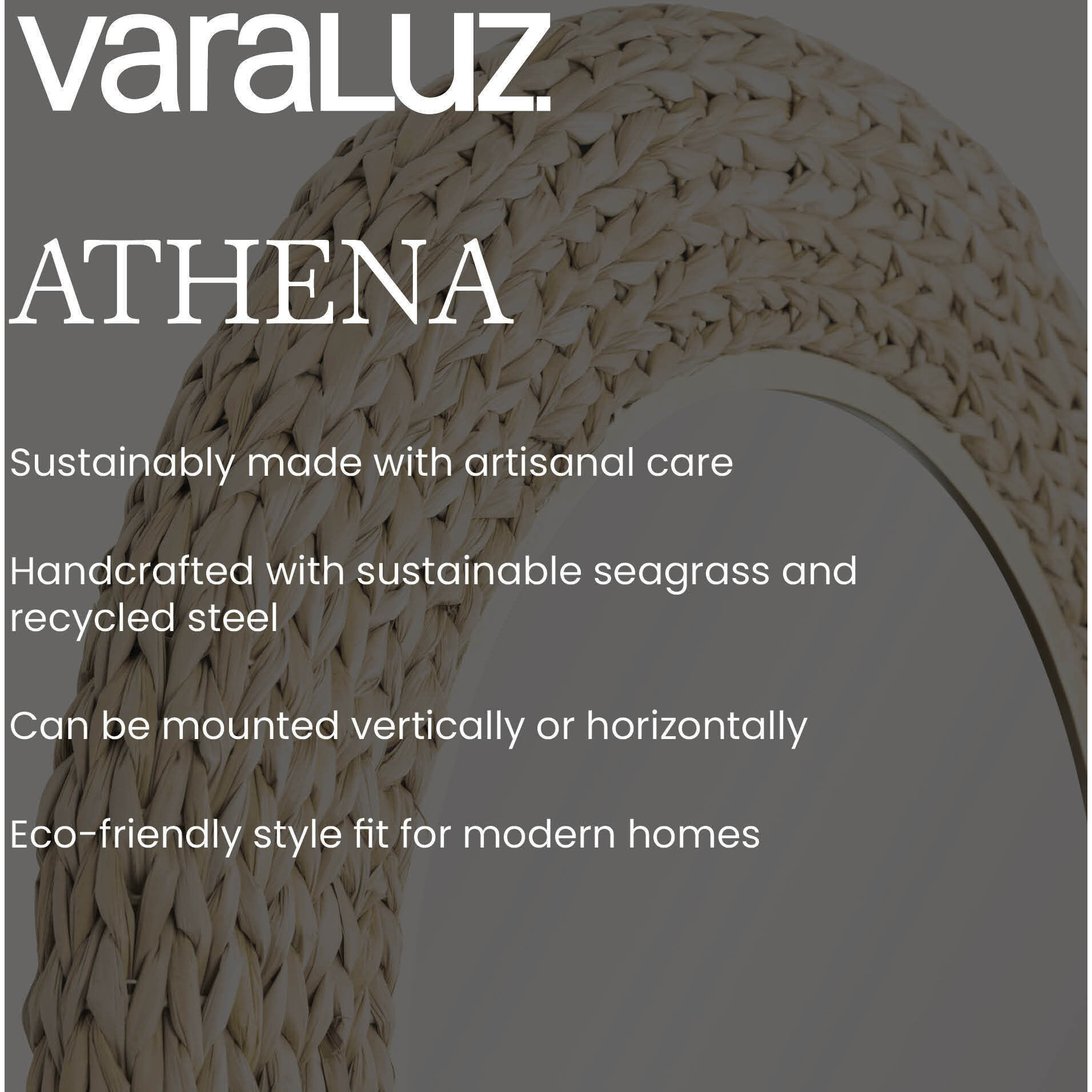 Athena 30.25 X 30.25 inch French Gold with Natural Seagrass Wall Mirror