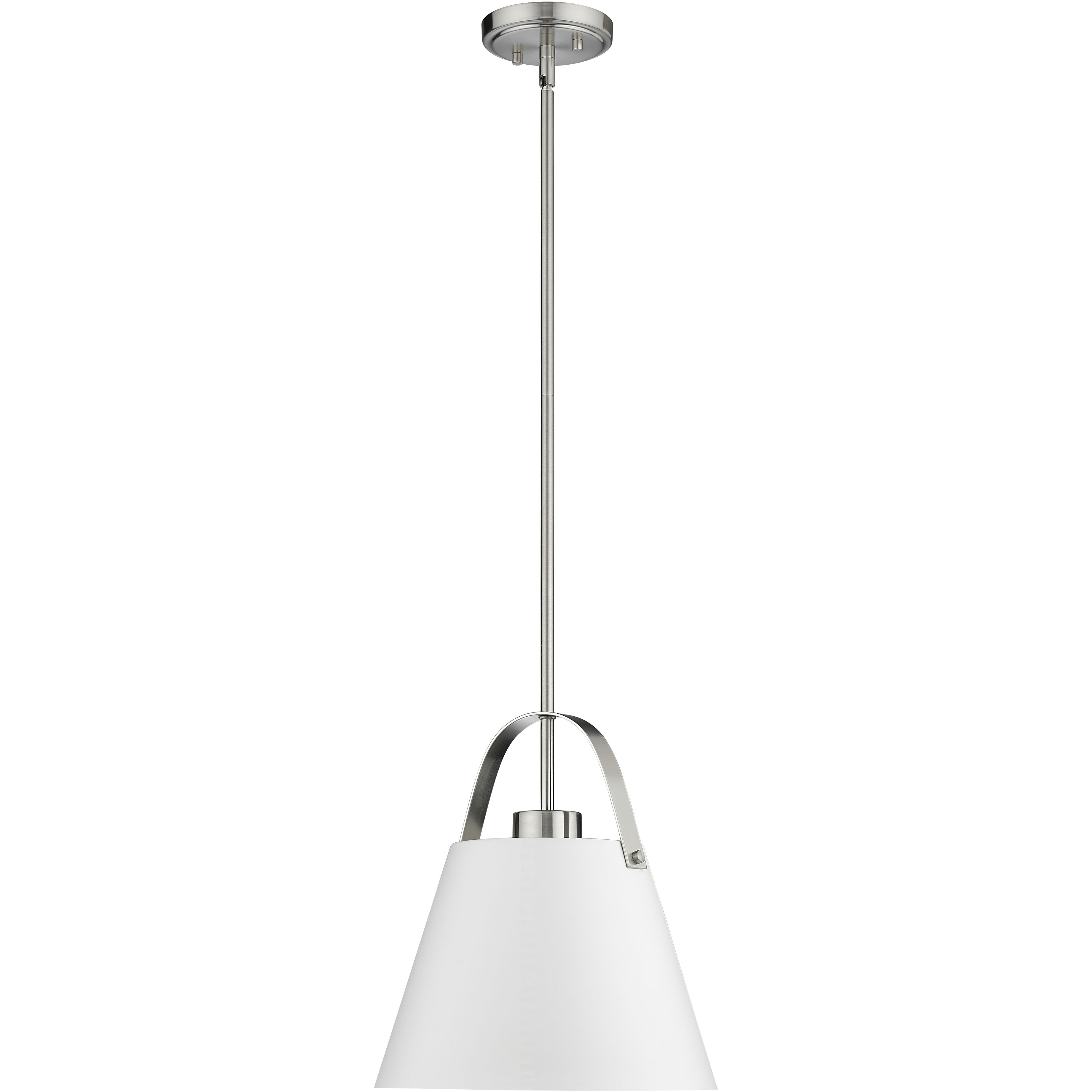 Z-Studio 1 Light 12.5 inch Matte White and Brushed Nickel Pendant Ceiling Light