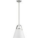 Z-Studio 1 Light 12.5 inch Matte White and Brushed Nickel Pendant Ceiling Light