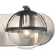Davenay 3 Light 23 inch Satin Nickel with Matte Black Vanity Light Wall Light