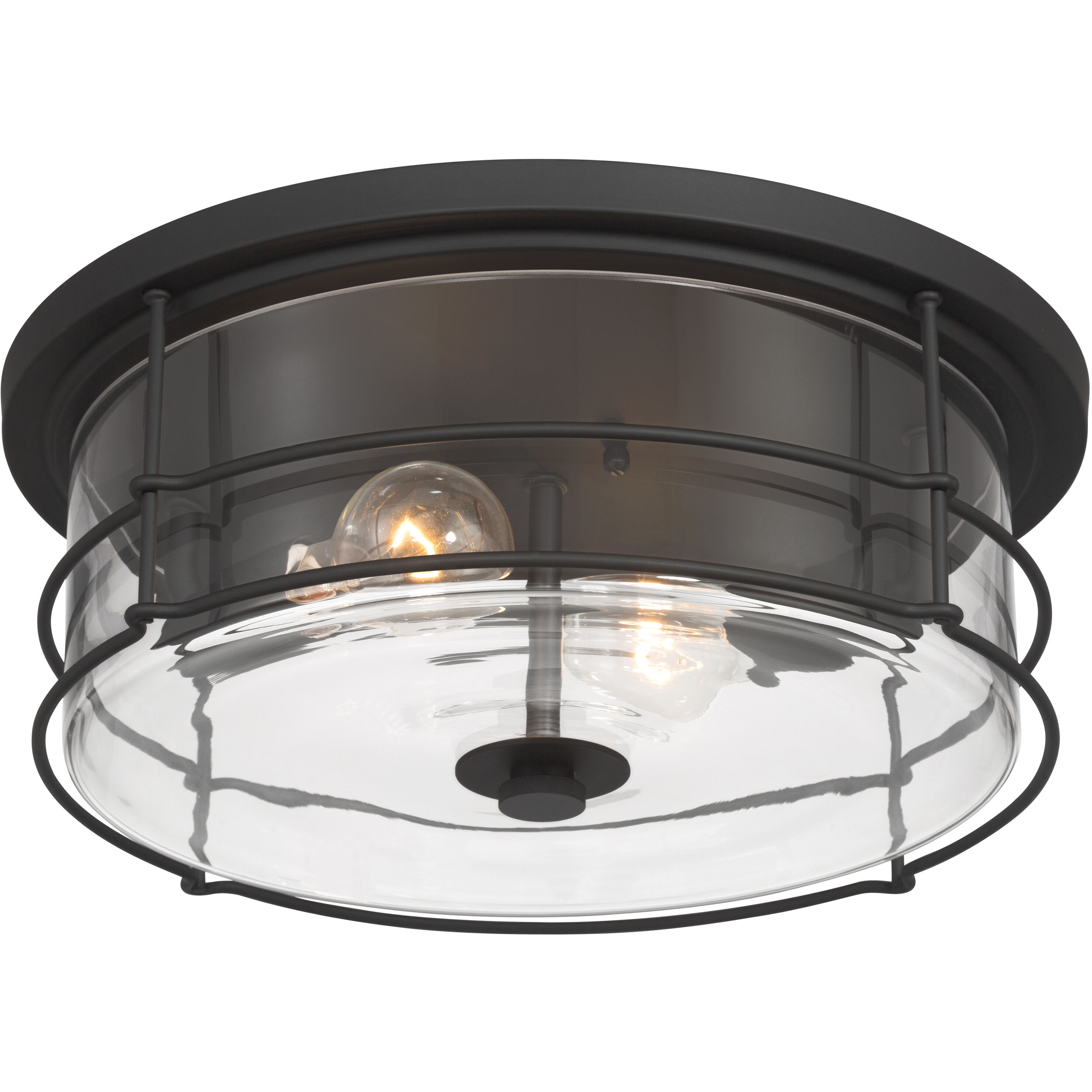 Lorenth 2 Light 15 inch Dark Matte Black Flush Mount Ceiling Light