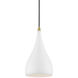 Amador 1 Light 6.25 inch Textured White with Antique Brass Accents Mini Pendant Ceiling Light