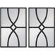 Rectangular Carved 23.6 X 15.7 inch Antique Black Wall Mirror, Set of 2