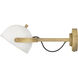 Spence 1 Light 7.25 inch Chalk White with Heritage Brass Interior Wall Mount Wall Light