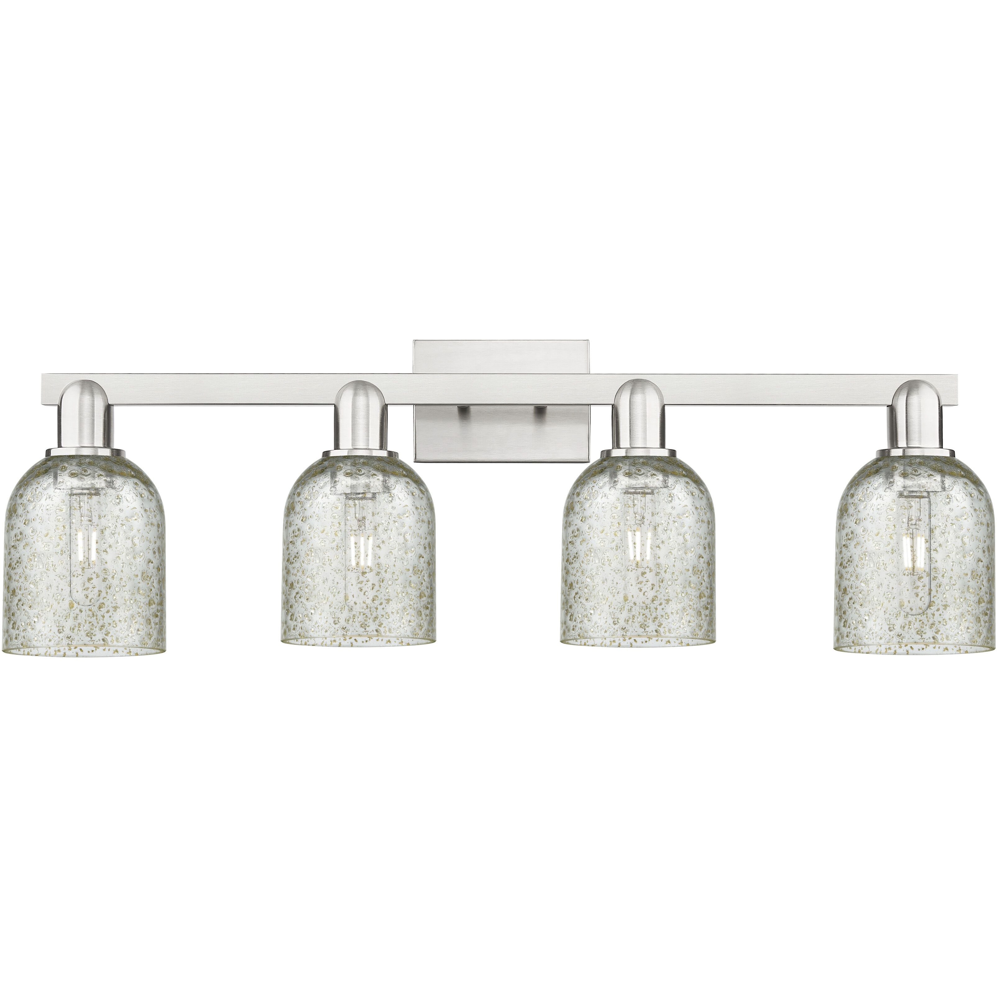 Arcadia Caledonia 4 Light 32 inch Brushed Satin Nickel Bath Vanity Light Wall Light in Mica