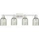 Arcadia Caledonia 4 Light 32 inch Brushed Satin Nickel Bath Vanity Light Wall Light in Mica